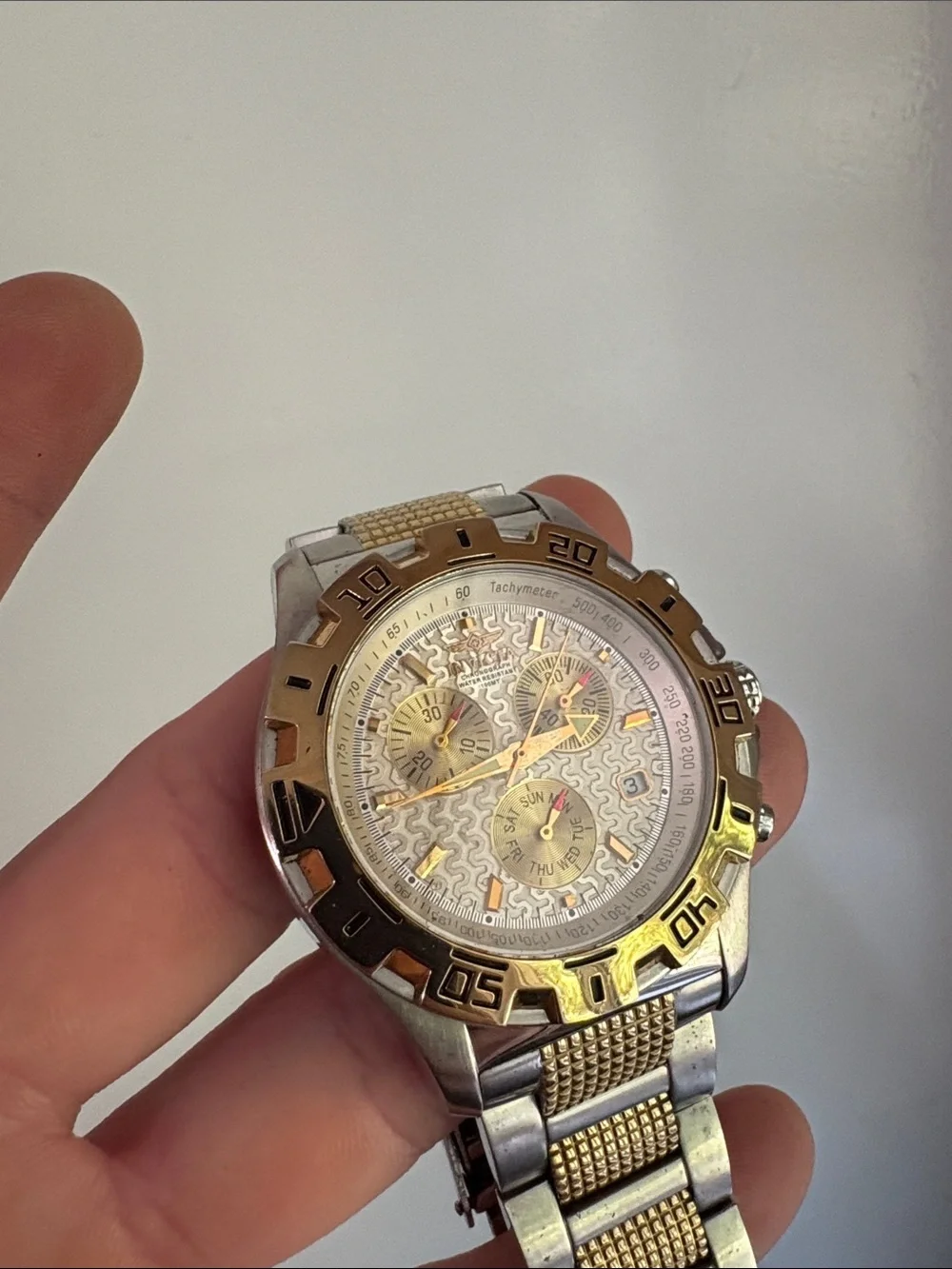 Invicta Two-Tone Gold and Silver Chronograph Watch